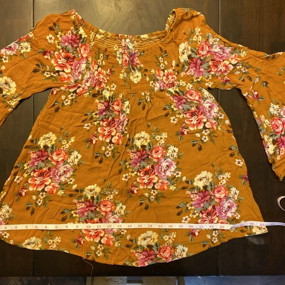 Mittoshop Mustard Floral Bohemian Tunic - Size Large - Picture 9 of 16